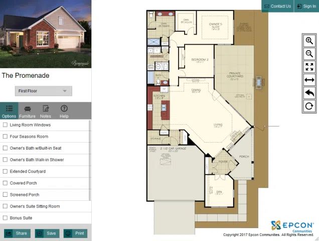 Epcon Communities Promenade Model Interactive Floorplan Thumbnail