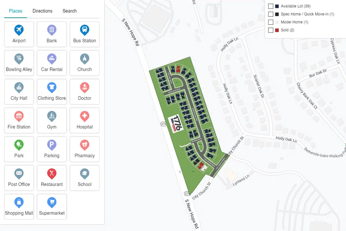 GAH 1776 Gastonia Site Map