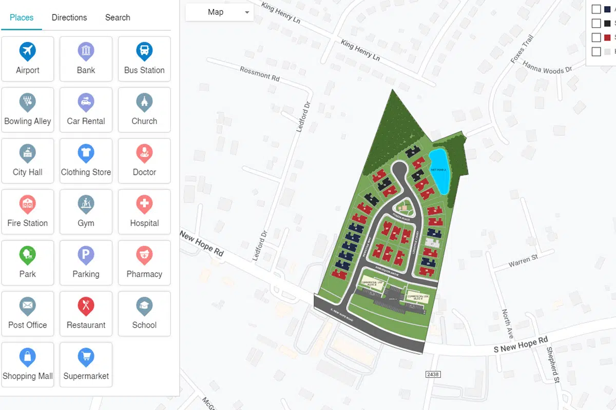 NewStyle Communities Courtyards On New Hope I Site Map